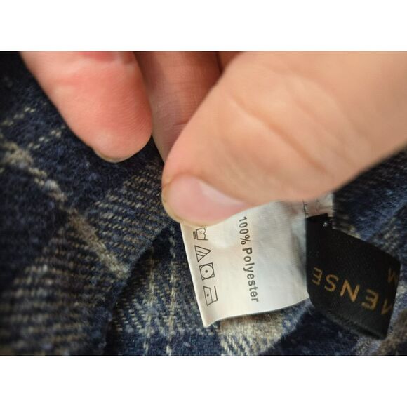 Commense Womens Oversized Color Blocked Plaid Flannel Shirt Jacket Shaket Size M - Picture 6 of 8